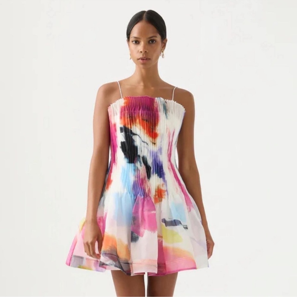 Aje Celestial pleated mini dress